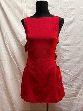 Peppermayo Red Sleeveless mini dress side Cutouts